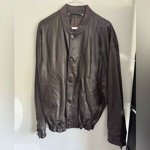 Bally button down leather jacket